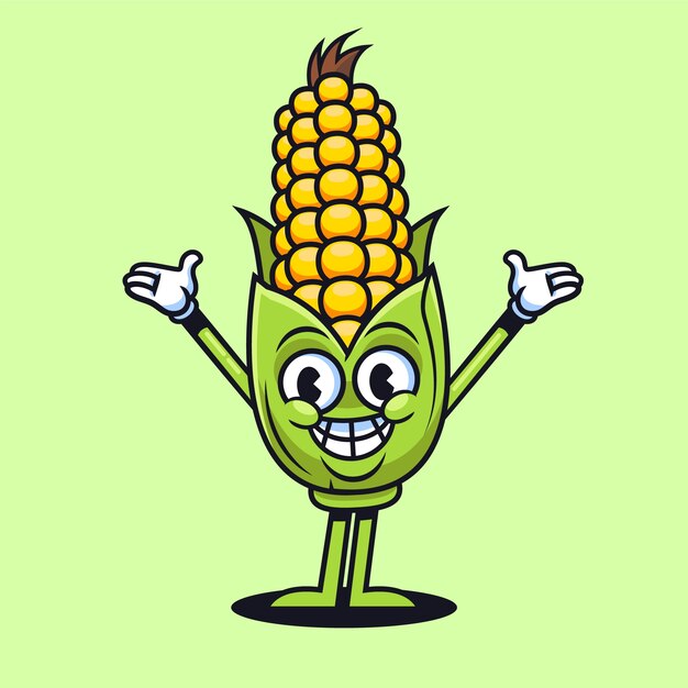 Met de hand getekende corn cartoon illustratie