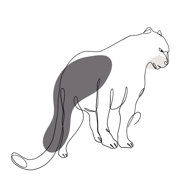 Gratis Vector met de hand getekende dierenillustratie met één regel