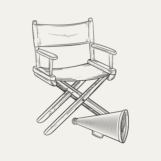 Gratis vector met de hand getekende film theater tekening illustratie