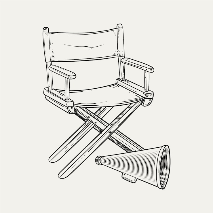 Gratis Vector met de hand getekende film theater tekening illustratie