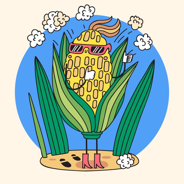 Met de hand getekende food cartoon illustratie