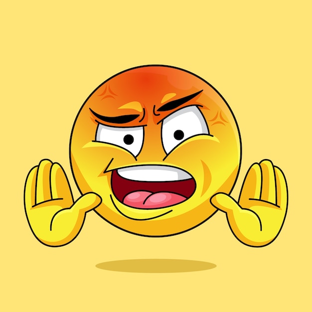 Gratis vector met de hand getekende haat emoji illustratie