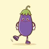 Gratis vector met de hand getekende illustratie van een aubergine