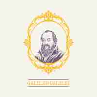 Gratis vector met de hand getekende illustratie van galileo galilei