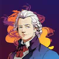 Gratis vector met de hand getekende illustratie van mozart