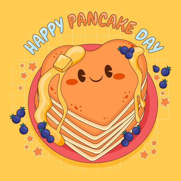 Gratis vector met de hand getekende illustratie voor pannenkoekdag