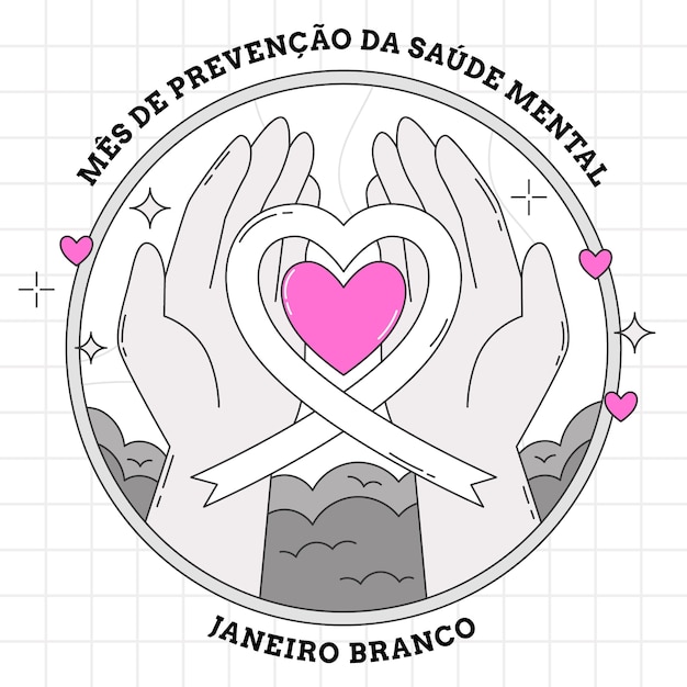 Gratis vector met de hand getekende janeiro branco illustratie