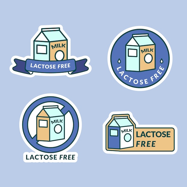 Gratis vector met de hand getekende lactosevrije etiketten