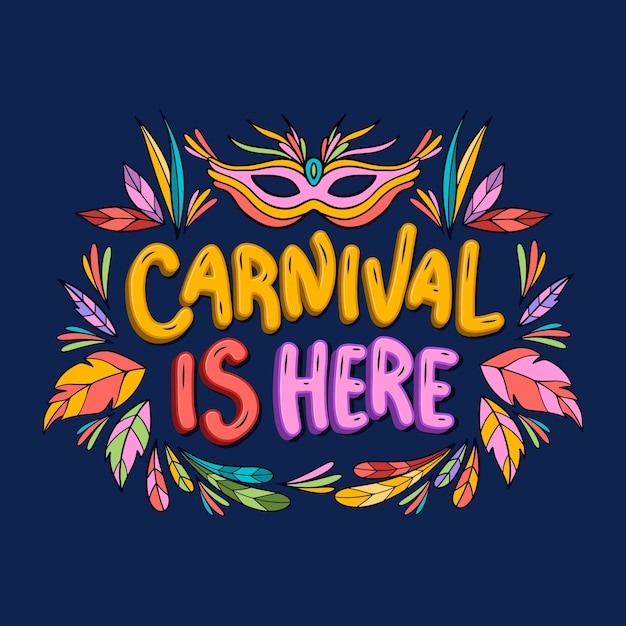 Gratis vector met de hand getekende letters voor een carnavalsfeest