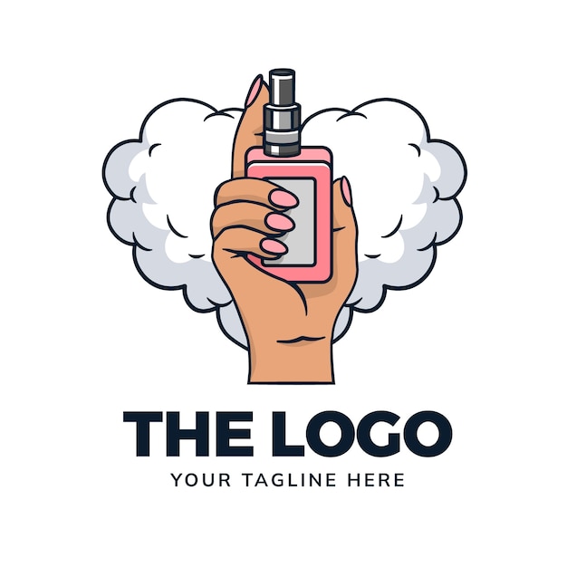 Gratis vector met de hand getekende logo-ontwerp van de rookwinkel