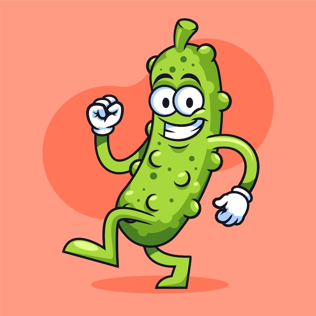 Gratis vector met de hand getekende pickle cartoon illustratie