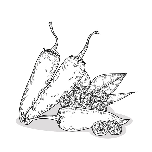 Met de hand getekende voedingsillustratie