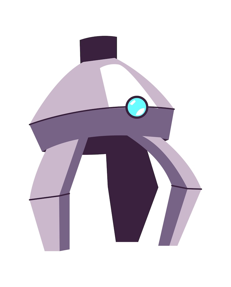Gratis Vector metalen arm voor manipulatie, onderdeel van een robot of industriële machine, cartoonillustratie