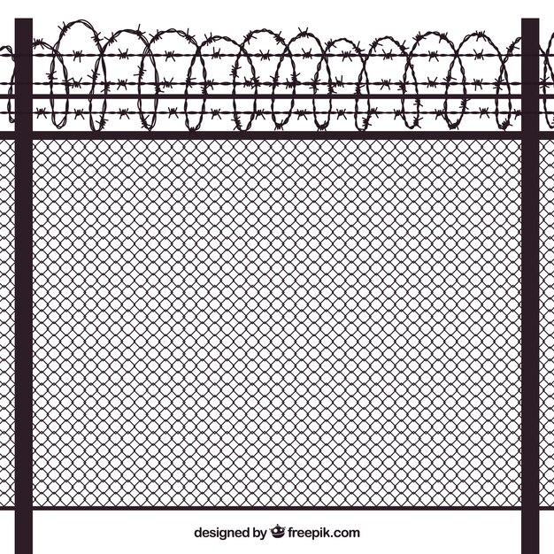 Metalen hek ontwerp met prikkeldraad