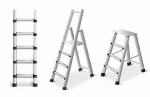 Gratis vector metalen ladders realistische set