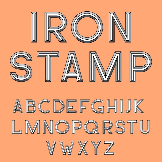 Metalen stempel lettertype