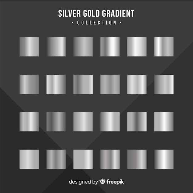 Metalen textuur zilveren verloop set