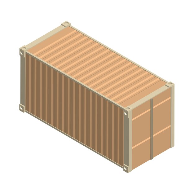 Metalen vierkante container geïsoleerd op de achtergrond