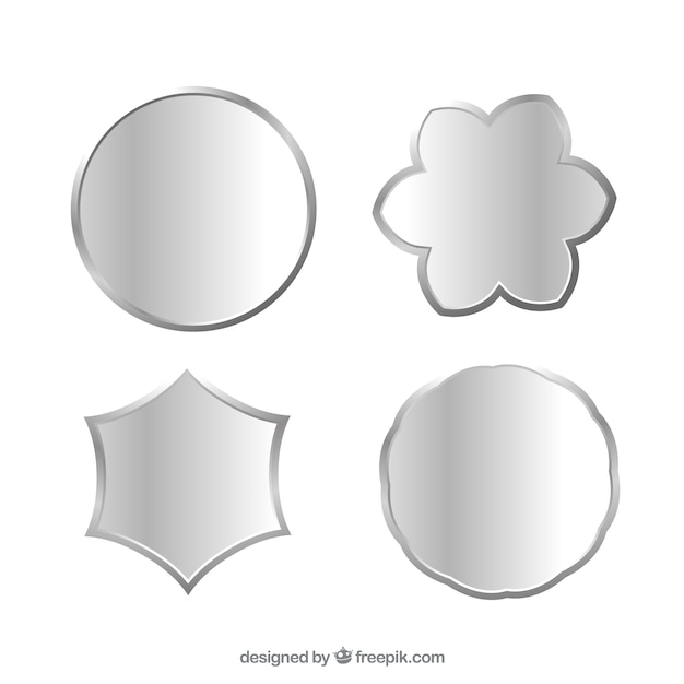 Gratis vector metallic badges