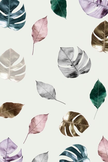 Metallic gespleten blad philodendron patroon achtergrond