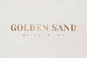 Gratis vector metallic gouden logo sjabloon vector voor spa-zaken