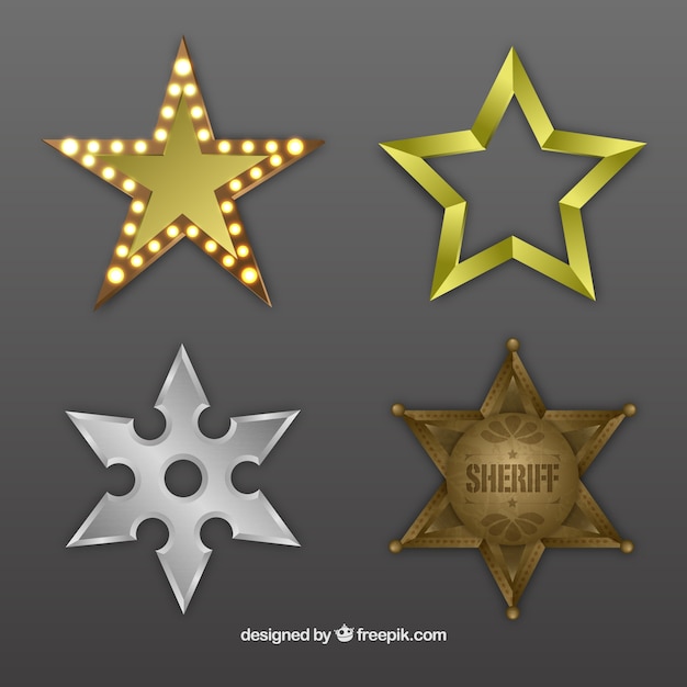 Gratis vector metallic sterren