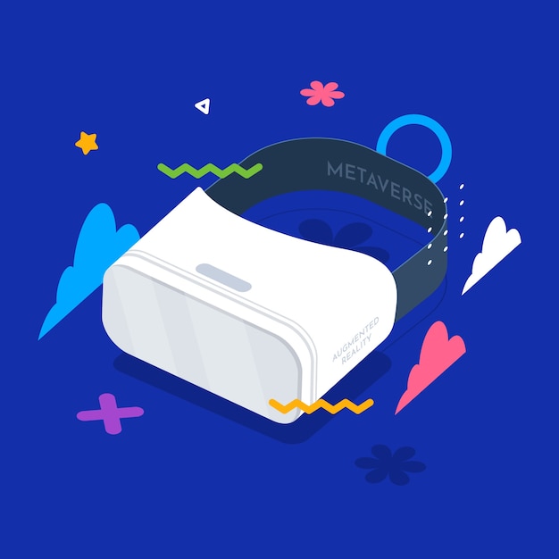 Gratis vector metaverse virtual reality-bril illustratie