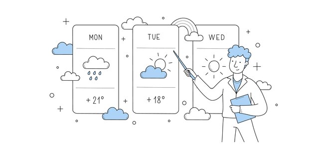 Meteorologisch rapport weersvoorspelling concept