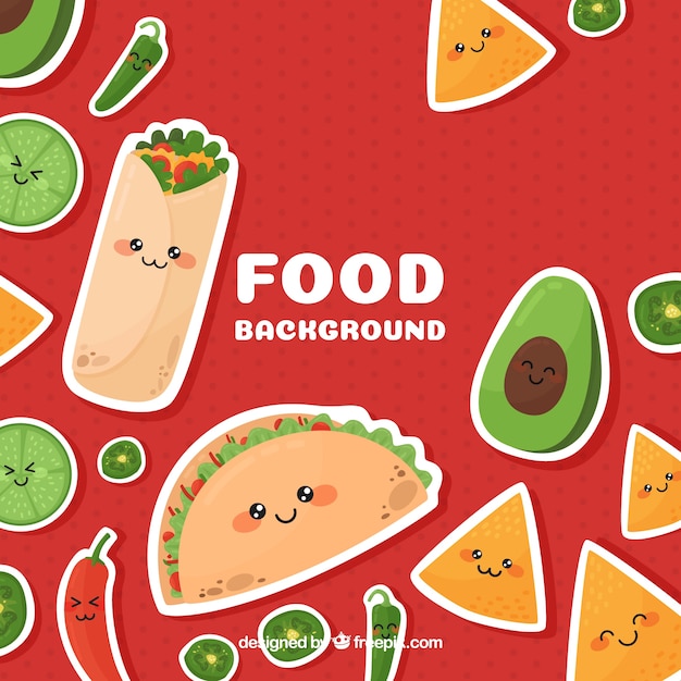 Gratis vector mexicaans eten achtergrond