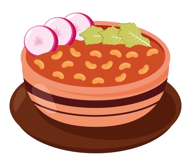 Gratis vector mexicaans eten chili bonen