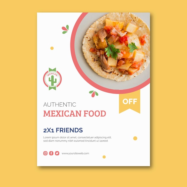 Gratis vector mexicaans eten poster