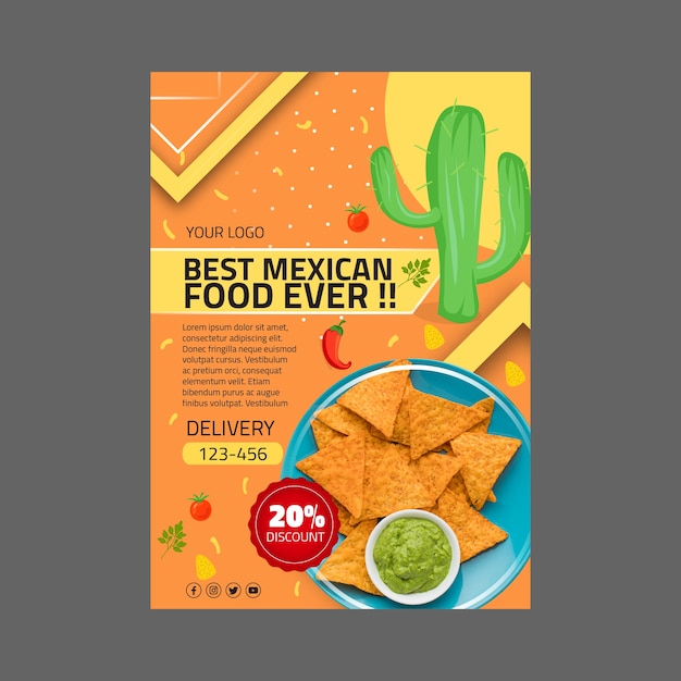 Mexicaans eten sjabloon folder