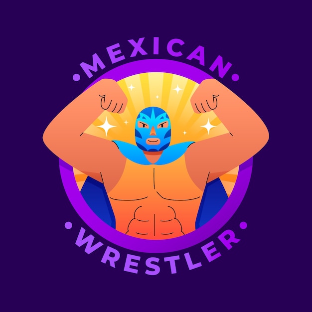 Mexicaans worstelaar logo ontwerp