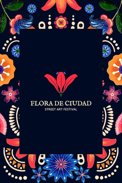 Mexicaanse bloemmotief sjabloon vector voor branding logo