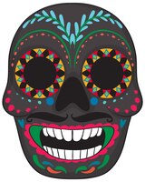 Mexicaanse geschilderde schedel geïsoleerd
