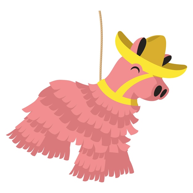 Gratis vector mexicaanse pinata roze lama