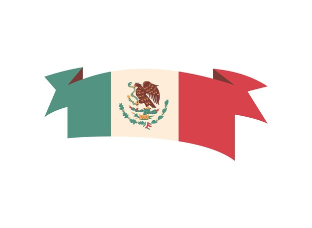 Mexicaanse revolutie vlag banner geïsoleerde illustratie