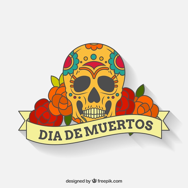 Mexicaanse schedel achtergrond van decoratieve in lineaire stijl