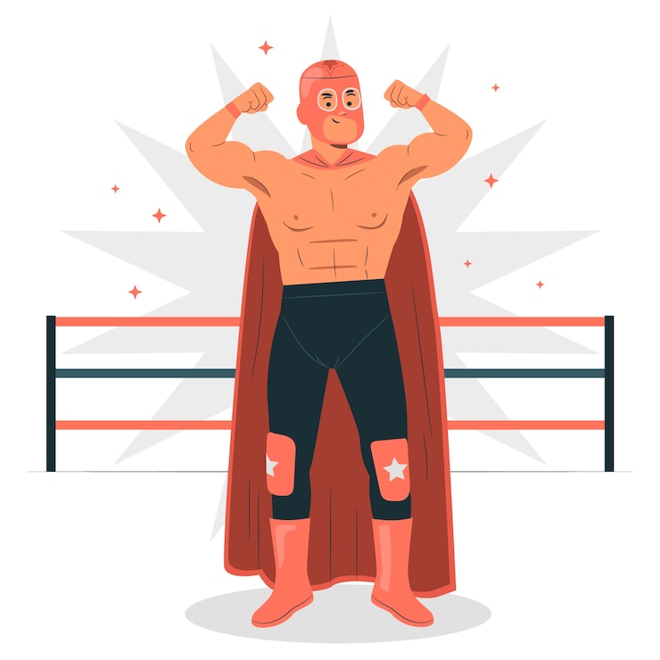 Gratis Vector mexicaanse worstelaar concept illustratie