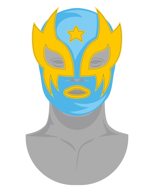 Gratis vector mexicaanse worstelmask blauw