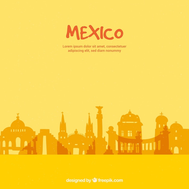 Gratis vector mexico skyline achtergrond