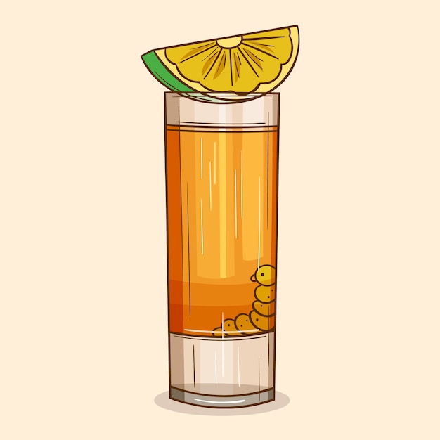 Gratis vector mezcal illustratie in de hand getekende stijl