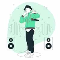 Gratis vector mic drop concept illustratie