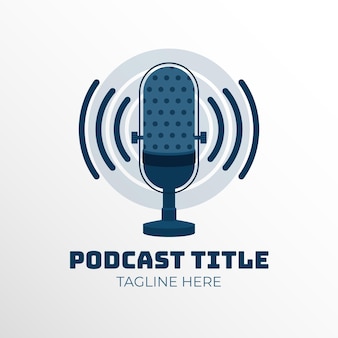Microfoon podcast logo sjabloon