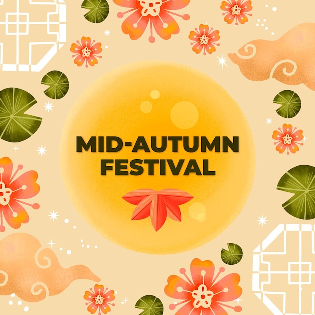 Mid-autumn festival getekend concept