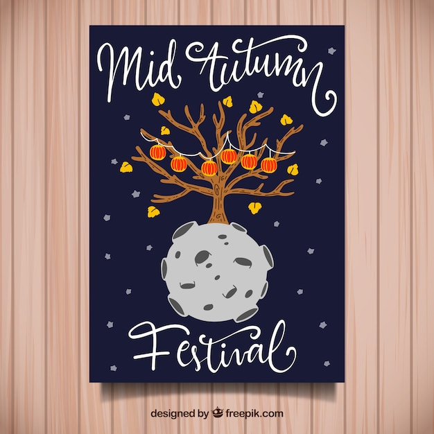 Gratis vector mid-autumn festival poster