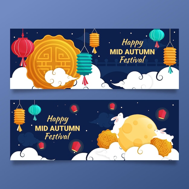 Mid-herfst festival banner sjabloon stijl