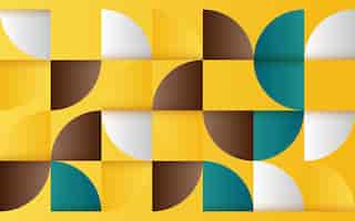 Gratis vector midcentury geometrisch abstract patroon met eenvoudige vormen en prachtig kleurenpalet eenvoudige geometrische patroonsamenstelling vectorillustratie