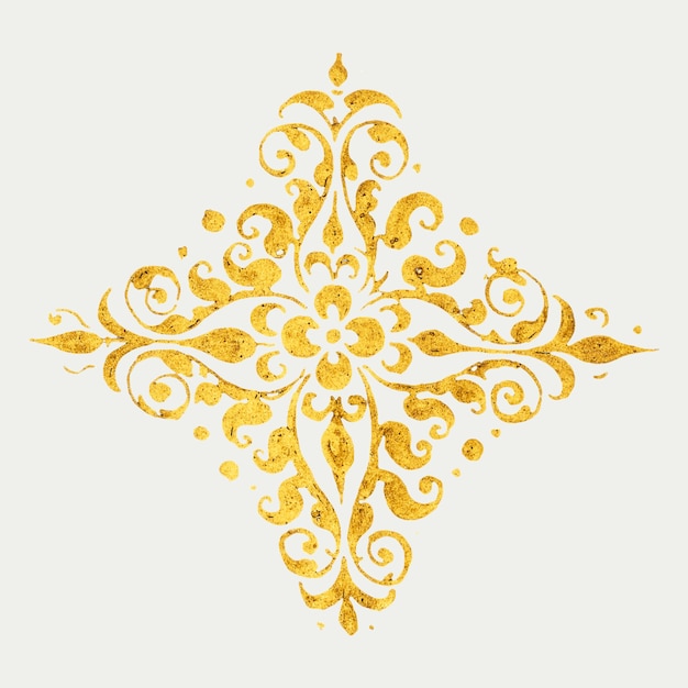 Gratis vector middeleeuws gouden embleem badge symbool