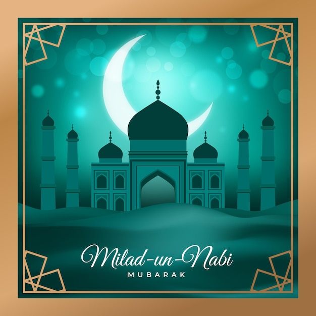 Gratis vector milad un nabi groet concept